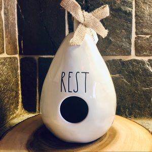 Rae Dunn REST Birdhouse Teardrop Ceramic